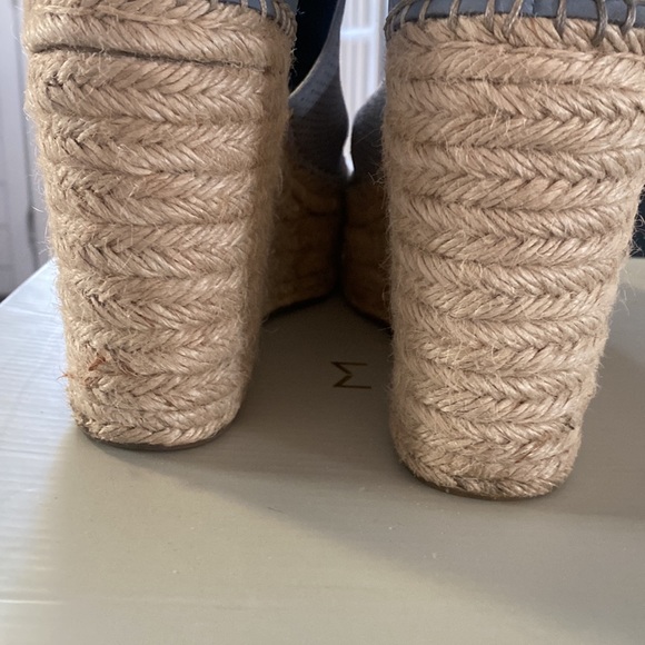 Powder blue suede and leather wedged espadrilles lightly worn size 9 Mark Fisher - Picture 7 of 8